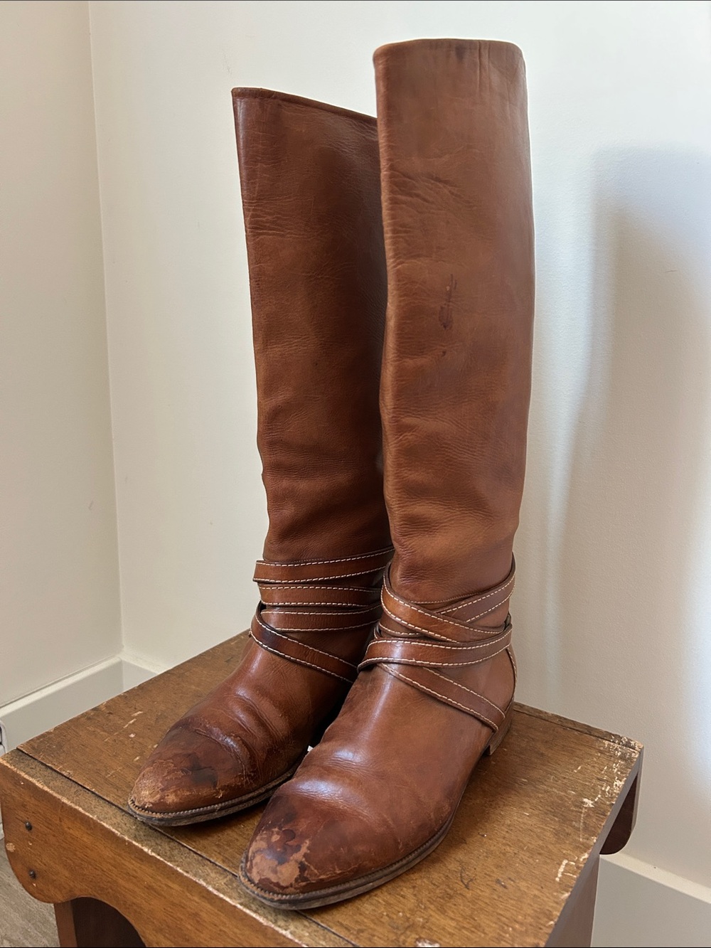 Vintage Joan & David Brown Leather Boots